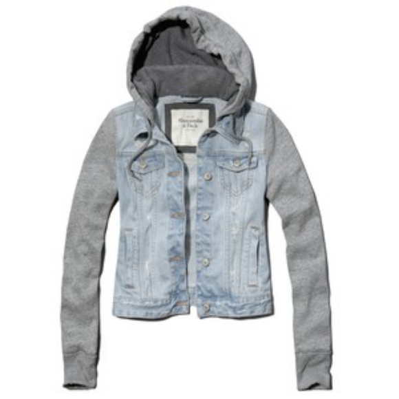 Abercrombie Fitch Denim Hoodie Jacket 